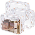 PACKISM TSA Approved Toiletry Bag - White Flower Print Clear Makeup Bag by Packism