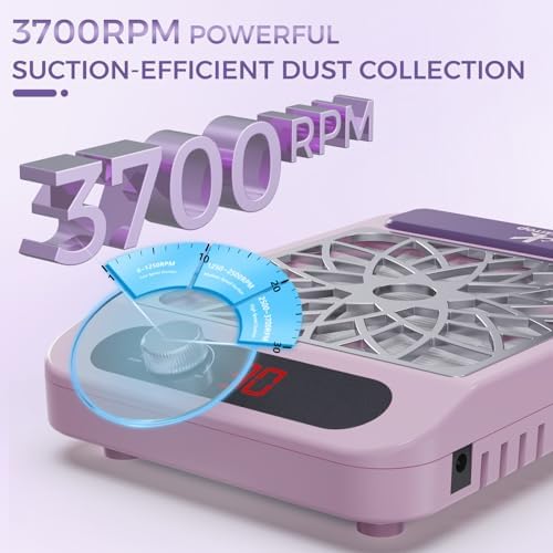 Nail Dust Collector for Nail Techs, Compact & Quiet nail vacuum dust collector with Reusable Filter, Powerful Nail Fan Nail Tech must Haves for Gel Polish, Pedicures, Salon & Home Use, purple - Image 3