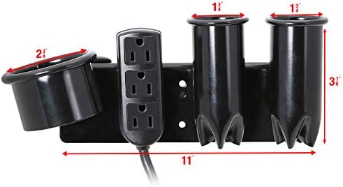 Saloniture Blow Dryer & Hair Iron Holder - Salon Appliance Rack w/ 3 Outlets & Clamp - Image 3