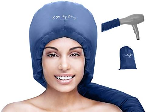 Glow by Daye Bonnet Hood Hair Dryer Attachment, At Home Hair Dryer Hood for Hand Held Hair Dryer, Extra-Large, Navy by GlowByDaye