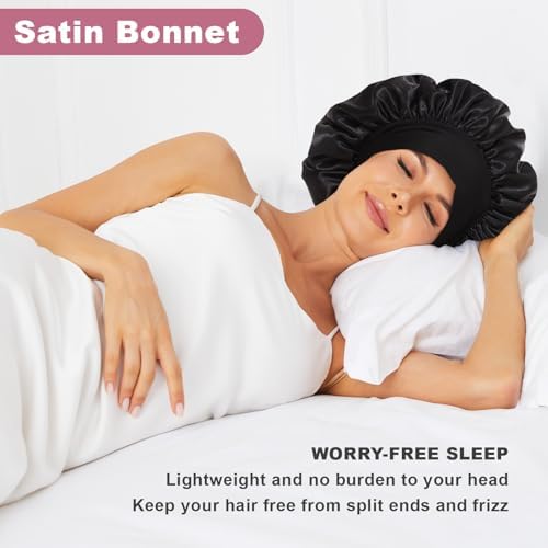 2Pcs Satin Bonnets Silk Bonnet for Sleeping - Image 2