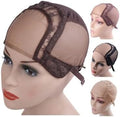 YANTAISIYU 4X4 Inch U Part Swiss Lace Wig Cap for Making Wigs with Adjustable Straps on the Back Glueless Hairnets (Dark Brown L) by YANTAISIYU