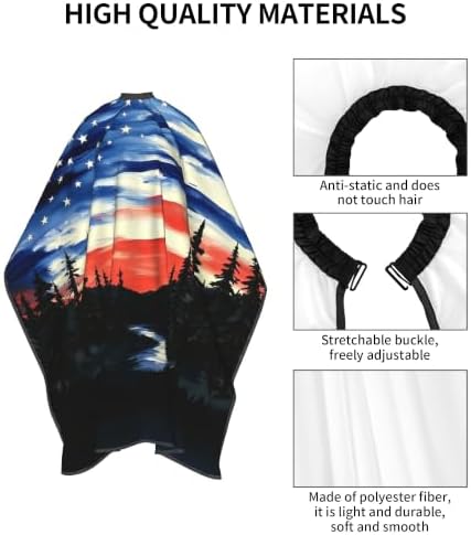 American Flag Salon Barber Cape - Professional Hairdressing Waterproof Hair Cutting Cape With Adjustable Snap Closure-Haircut Apron For Hair Stylist And Home Use-55''X66'' - Image 5