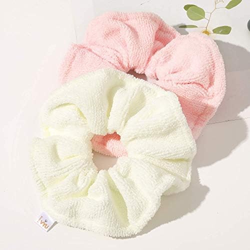 Ivyu Microfiber Hair Drying Scrunchies Towel Fiber Large Big Scrunchie for Curl Hair for Shower Wet Anti Frizz Hair Products Absorbent Fast Terry Cloth Sleep Scrunchy - Image 5