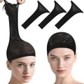MORGLES 3 Pcs Black Wig Caps for Long Hair, Non Slip Mesh Hair Nets Cosplay by Morgles