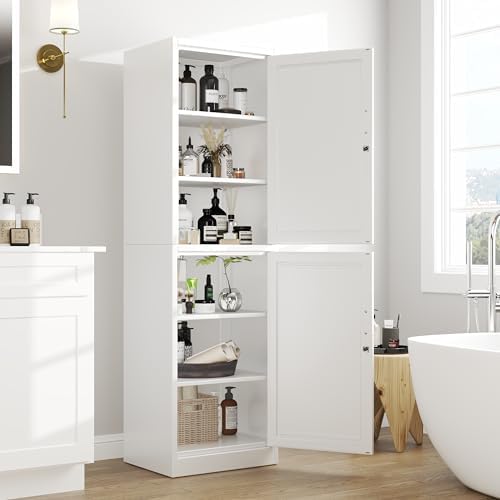 Ckzbx Metal Locker Tall Narrow Storage Cabinet, 67" H Locking Tool File Cabinets Snack Locker Organizer for School Classroom,Bedroom,Gym Home Office,Entryway and Hallway (20" W 2Door White) - Image 2