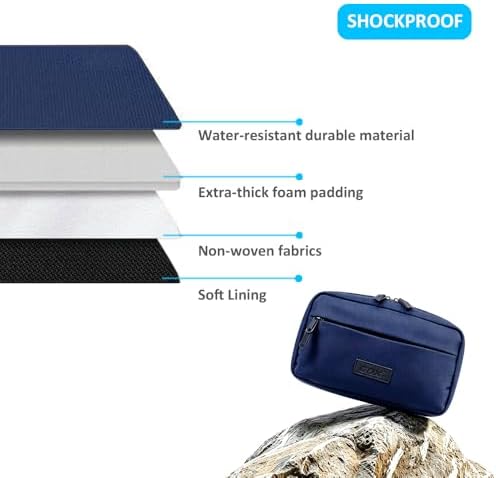 GOX Travel Cable Organizer Bag, Small Tech Pouch for Electronics, Navy - Image 6