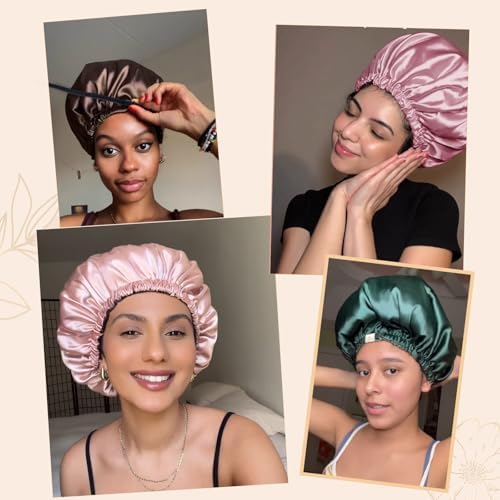 YANIBEST Adjustable Satin Bonnet to Reduce Frizz, Silk Feeling Hair Wrap - Image 5