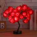 Drawelry Rose Flower Tree Lamp - LED Rose Tree Table Lamp USB/Battery Powered Artificial Bonsai Flower Night Light for Bedroom Living Room Party Wedding Valentines Mothers Day Decor (Red) by Drawelry