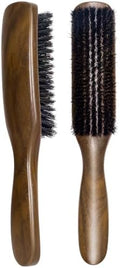 STYLEMATE Retro Black Walnut Boar Bristle Hair Brush for Women Men, Natural Soft Bristle Hair Brush Slick Back Smoothing Hairbrush for Thin & Fine Hair by Stylemate