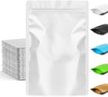 FUNFERY Stand Up Mylar Resealable Bags for Food Storage-White 5.5x7.8 inch by FUNFERY