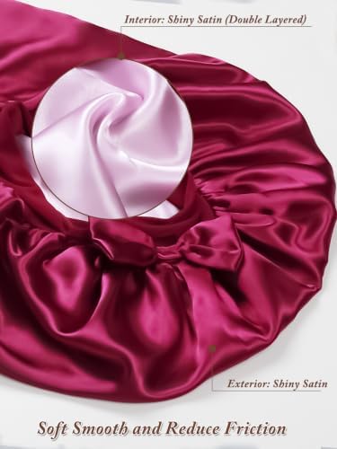 1+2 Satin Pantyhose Bonnet for Braids, Long Hair Bonnet for Women Sleeping - Image 5