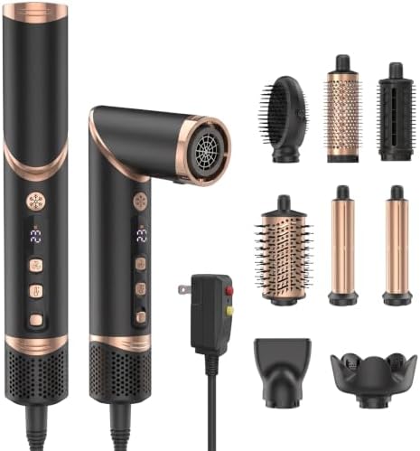 8-in-1 Hot Air Styler & Blow Dryer Brush, Ionic Auto-Wrap Curler for Volume by Unknown