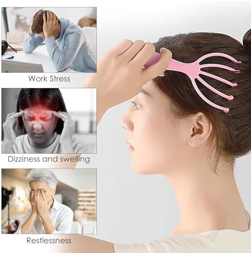 Seddy Scalp Massager, Portable Hand Held SPA Head, Neck, & Body Massager for Deep Relaxation & Stress Reduction- Stimulates Blood Circulation in the Head to Promote Hair Growth. (2 Pack) (Blue)(Pink) - Image 3