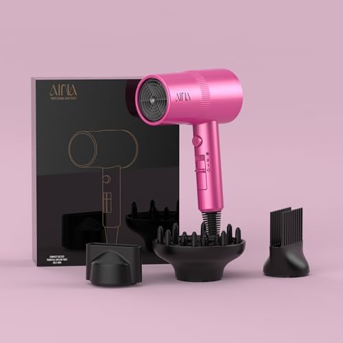 AINA Hair Dryer with Diffuser,Comb Full-Featured Blow Dryer 110V(Neon Pink) - Image 5