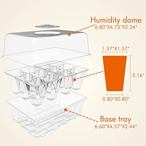 Gardzen 10 Pack Seed Starter Trays with Dome and Clear Base 120 Cell - Image 2