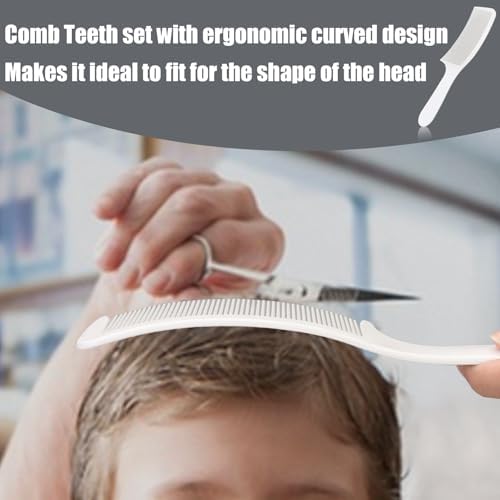 Fade Hair Trimming Guide for Men Haircut, Adjustable Silicone Curved Haircut Band, Curved Positioning Comb and Flat Top Comb for Home DIY Haircuts, Self Haircut Kit Guide Salon Styling Tools - Image 5