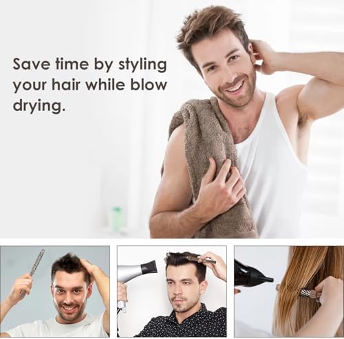 BANGMENG 3 Pieces Small Round Brush Set, 3/7 1/2 5/8 Inch Barrel HairBrush for Blow Drying, Soft Bristles Style Volumize Hair Brush for Women Men Short Hair, Bangs, Roots, Curling, Straight - Image 6