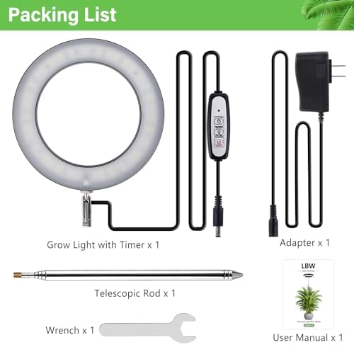 LBW 6.3" Grow Light, 72 LEDs Full Spectrum Grow Lights for Indoor Plants - Image 7