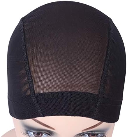 YANTAISIYU 2 PCS/Lot Black Mesh Cap Wig Cap for Making Wigs Stretchable Hairnets with Wide Elastic Band (Mesh Cap L) - Image 5