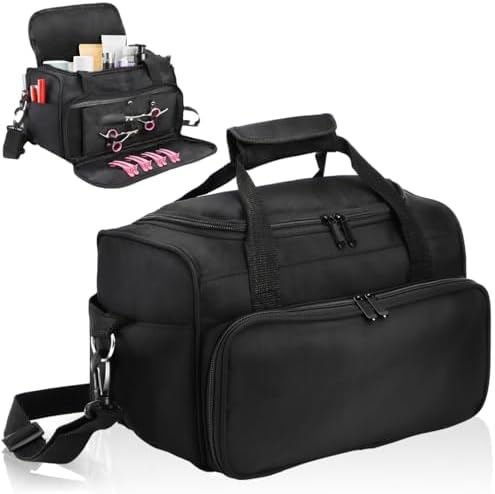 Eorbow Hairstylist Travel Bag, Large Capacity Hairdresser Bag with Divider, Sturdy Barber Case Holder for Hair Stuff, Professional Cosmetology Organizer for Curling Iron Hair Straightener Supplies by Eorbow