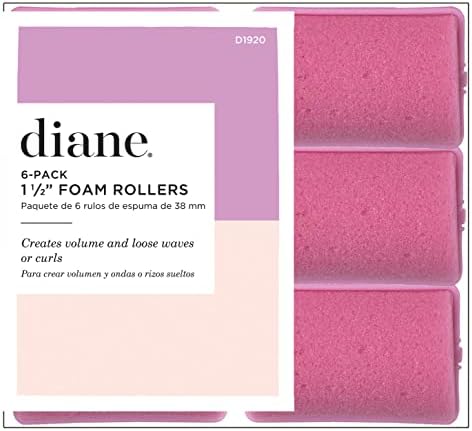 Diane Foam Rollers, Pink, 1.5", 6 Count (Pack of 1) by Diane