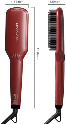 MEGAWISE Ionic Ceramic Hair Straightener Brush with LED Display - Image 6