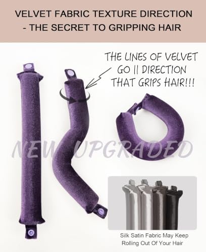 Classic Heatless Curls Overnight Rods No Heat Hair Curlers to Sleep in Foam Soft Hair Rollers for Thick & Long Hair Blowout Look, Heatless Flexible Curling Rod Set with Satin Wrap for Sleeping - Image 5