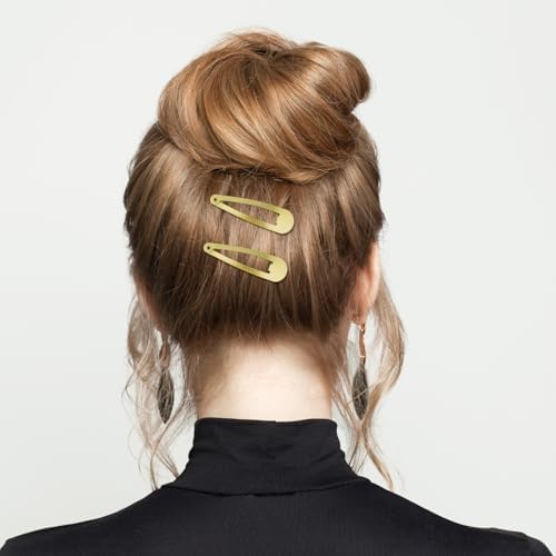 120 Pack Gold 2 Inch Barrettes Women Metal Snap Hair Clips Accessories - Image 6