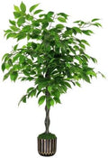 Artificial Ficus Tree 4FT - Faux Indoor Tree with Black Pot for Living Room by Unknown