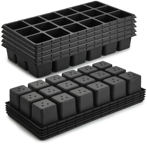 RooTrimmer 10 Pack 18 Cell Seed Starter Trays - 2.9 "Deep 3 Inch Big Cell Plastic Nursery Trays, 20" x 10", for 1020 Flat Trays Seed Germination, Planting Seedlings & Propagation - Image 2