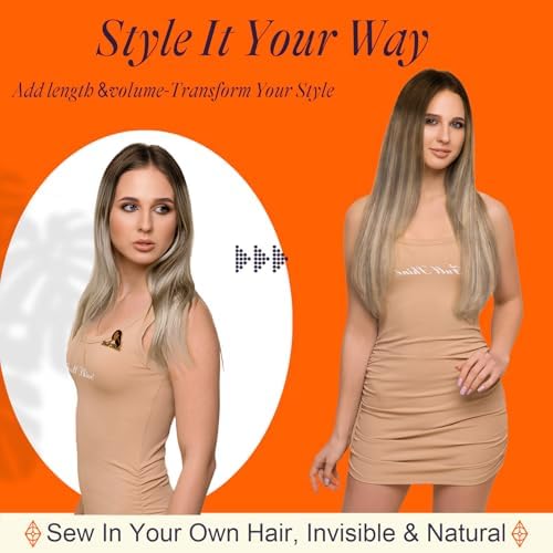 Full Shine Weft Hair Extensions Human Hair Balayage Brown 20 Inch 105g - Image 5