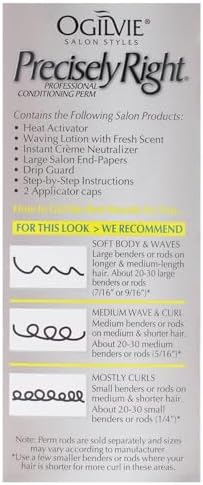 Ogilvie Salon Styles Precisely Right Professional Conditioning Home Perm Kit for Men & Women - For Normal or Hard-to-wave Hair - Heat-activated Worry-free Formula with Drip Guard - 1 Application - Image 5