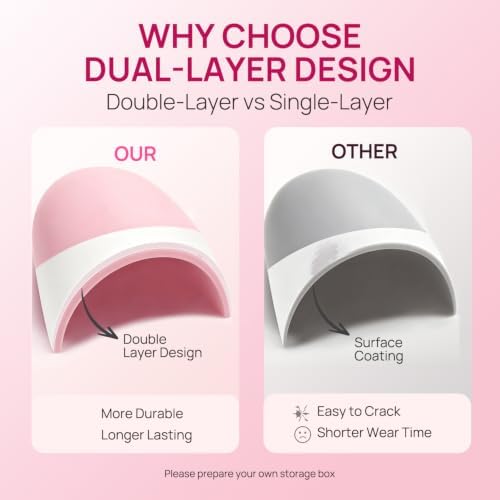 Krofaue French Tip Nails - Short Square Press On Nails - Image 3