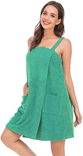 Veseacky Women Bath Wrap Towel for Womens Shower with Pocket Adjustable Spa Robe & Facial Headband - Image 4