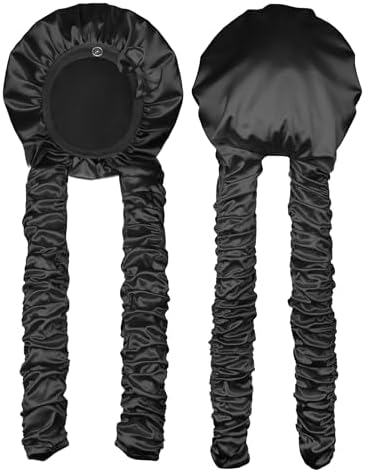 Heatless Curl Satin Bonnet for Sleeping, No Slip Sleep Bonnet with Long Curling Ribbons for Braids & Long Hair by Vettres