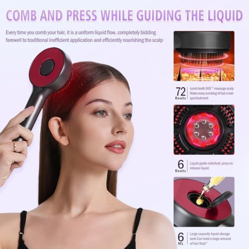 Electric Scalp Massager, Rechargeable 3-in-1 Hair Oil Applicator, IPX7 Waterproof Scalp Scrubber, Portable Head Massager Scalp Brush for Home & Travel (Grey) - Image 4