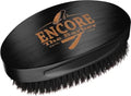 360 Wave Brush medium boar bristle | curved palm for men hair (Black) by ENCORETHEBARBER