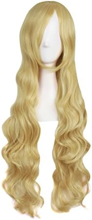 MapofBeauty 32 Inch Long Hair Spiral Curly Cosplay Costume Wig,Mixed Golden by MapofBeauty