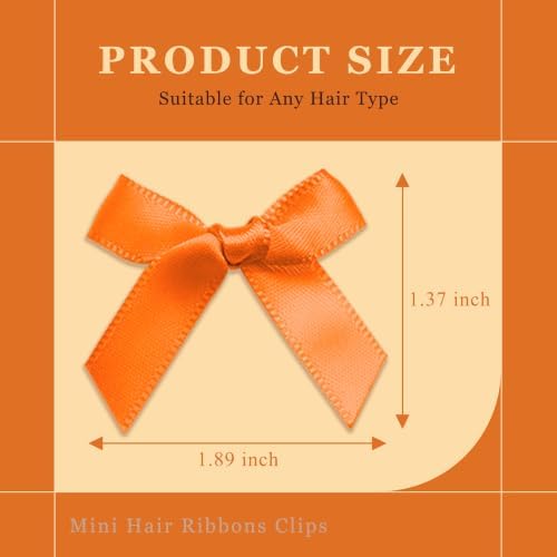 30PCS Bows for Hair Orange Halloween Bow Hair Clips Satin Small Hair Bows Mini Y2K Hair Accessories for Women Girls - Image 5