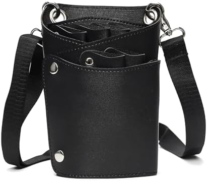 Scissor Bag, faux Leather Salon Barber Professional Scissors Holster by aolaso