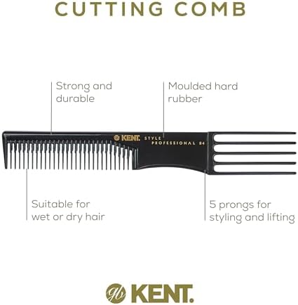 Kent SPC84 Hair Pick Comb for Curly, and Thick Hair – Professional Antistatic Heat-Resistant Prong Fork for Volume and Lift – Barber Teasing Comb for Natural Styling and Maintenance - Image 3