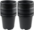 KINGLAKE 100 Pcs 6" Plastic Plants Nursery Pots Seedlings Flower Plant Container Seed Starting Pots Black by KINGLAKE