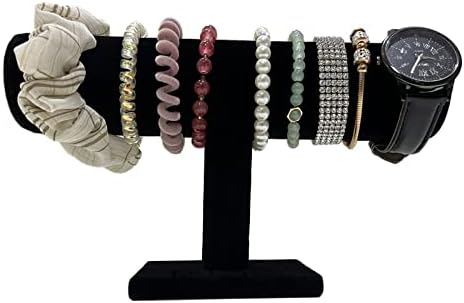 T-Bar Bracelet Holder,Bracelet Display Stand For Selling,Jewelry Organizer Watch Rack For Show (Black Velevt) - Image 3