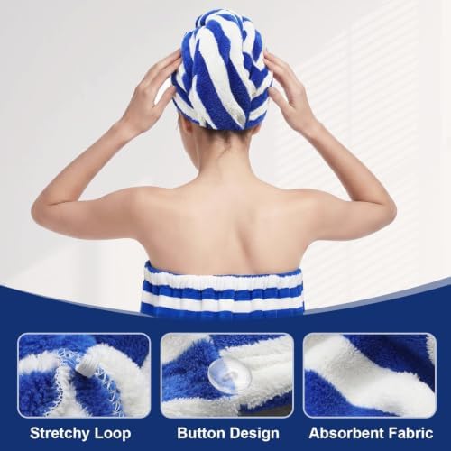 Oversized Bath Towel Wrap for Women with Plus Size Hair Dry Towel Set - Image 6