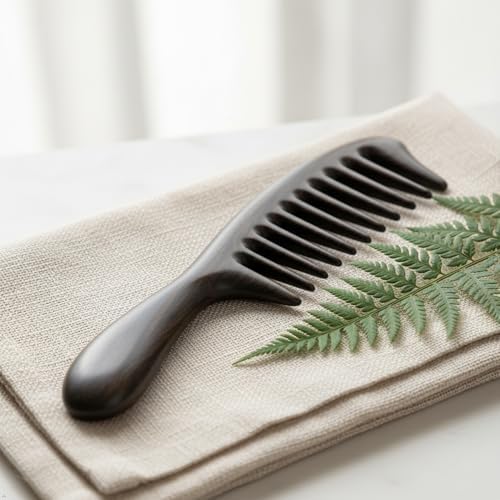 Louise Maelys Black Sandalwood Wide Tooth Comb For Curly Hair - Image 6