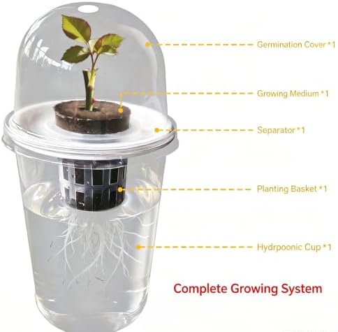 6 Pack Clear Hydroponic Nursery Pots with Humidity Dome for Seed Starting - Image 7