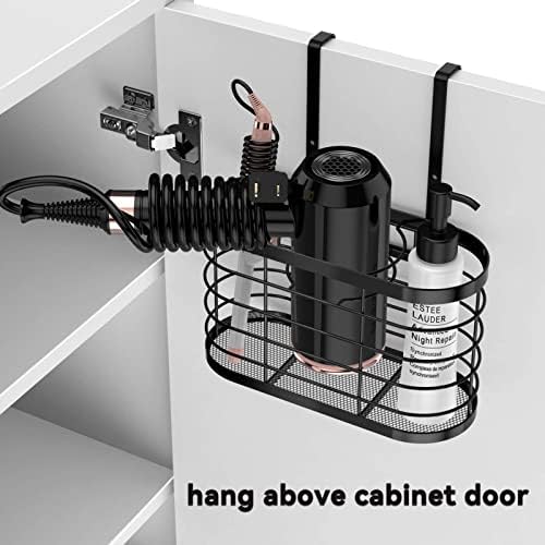 Hair dryer holder cabinet door 3 in 1 Hair tool organizer wall mount - Image 4
