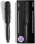 ERGO Ceramic Ionic Round Brush for Blow Out - Salon Quality Hair Brushes for Women - Roller Brush for Blow Drying, Wet and Dry Hair Styling, Volumizing Hair Care - ER33: 1.25" by ergo