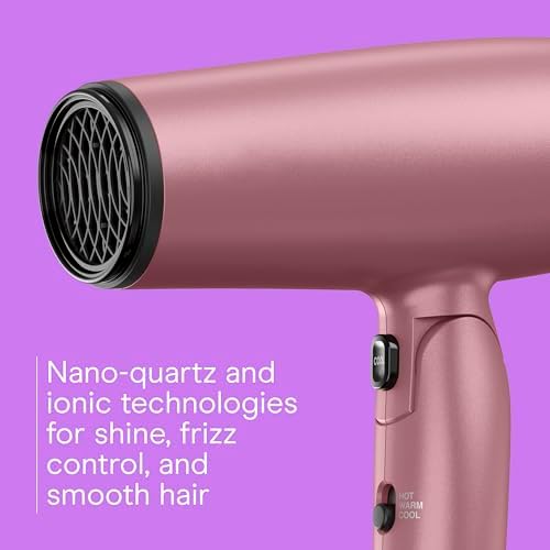 Conair Hair Dryer, Attachments Included, Folding Handle, 1875W, Dusty Rose - Image 3